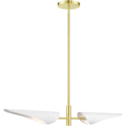 49492-12 2 Light Satin Brass Linear Chandelier-Lighting LumensChandeliers