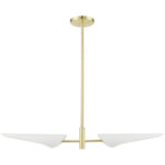 49492-12 2 Light Satin Brass Linear Chandelier-Lighting LumensChandeliers