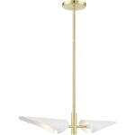 49492-12 2 Light Satin Brass Linear Chandelier-Lighting LumensChandeliers