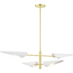 49494-12 4 Light Satin Brass Pendant Chandelier-Lighting LumensChandeliers