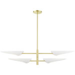 49494-12 4 Light Satin Brass Pendant Chandelier-Lighting LumensChandeliers