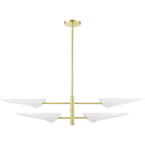 49494-12 4 Light Satin Brass Pendant Chandelier-Lighting LumensChandeliers