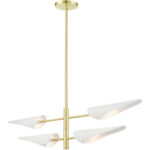 49494-12 4 Light Satin Brass Pendant Chandelier-Lighting LumensChandeliers