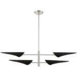 49494-91 4 Light Brushed Nickel Pendant Chandelier-Lighting LumensChandeliers