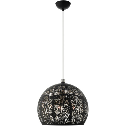 3 Light Black Pendant light Hanging Light Fixture with Black Ornamental Metal with White finish Inside Shade-Lighting LumensPendant Lights