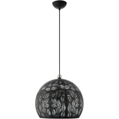 3 Light Black Pendant light Hanging Light Fixture with Black Ornamental Metal with White finish Inside Shade-Lighting LumensPendant Lights