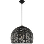 3 Light Black Pendant light Hanging Light Fixture with Ornamental Metal/ Black/ White finish Inside Shade-Lighting LumensPendant Lights