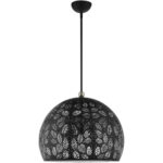 3 Light Black Pendant light Hanging Light Fixture with Ornamental Metal/ Black/ White finish Inside Shade-Lighting LumensPendant Lights