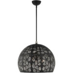 3 Light Black Pendant light Hanging Light Fixture with Ornamental Metal/ Black/ White finish Inside Shade-Lighting LumensPendant Lights