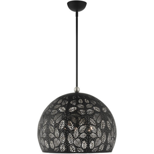 3 Light Black Pendant light Hanging Light Fixture with Ornamental Metal/ Black/ White finish Inside Shade-Lighting LumensPendant Lights