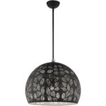 3 Light Black Pendant light Hanging Light Fixture with Ornamental Metal/ Black/ White finish Inside Shade-Lighting LumensPendant Lights