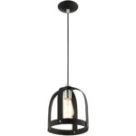 49642-14 1 Light Textured Black Single Pendant-Lighting LumensPendant Lights