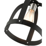 49642-14 1 Light Textured Black Single Pendant-Lighting LumensPendant Lights