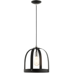 49643-14 1 Light Textured Black Pendant-Lighting LumensPendant Lights