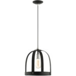 49643-14 1 Light Textured Black Pendant-Lighting LumensPendant Lights