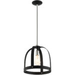 49643-14 1 Light Textured Black Pendant-Lighting LumensPendant Lights