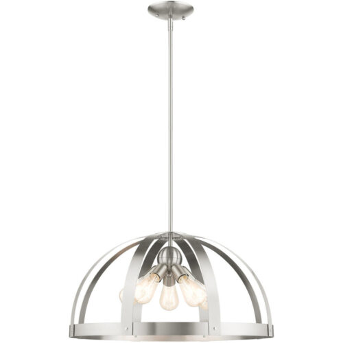 49645-91 5 Light Brushed Nickel Pendant Chandelier-Lighting LumensChandeliers