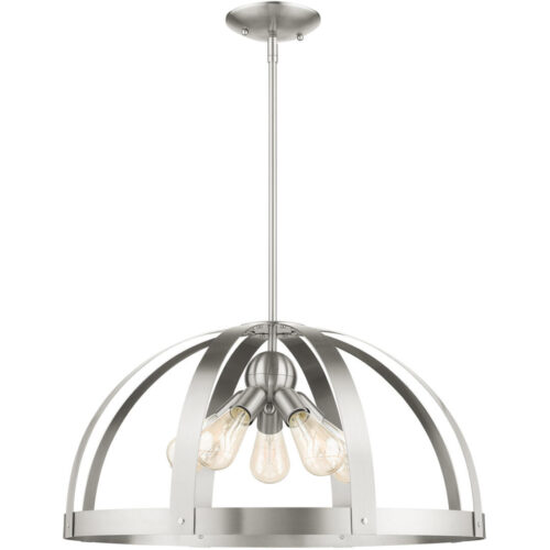 49645-91 5 Light Brushed Nickel Pendant Chandelier-Lighting LumensChandeliers