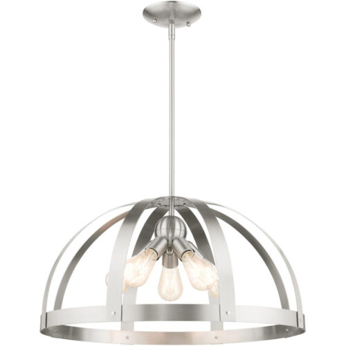 49645-91 5 Light Brushed Nickel Pendant Chandelier-Lighting LumensChandeliers