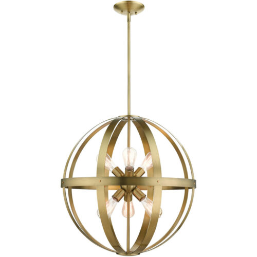 49646-01 6 Light Antique Brass Pendant Chandelier-Lighting LumensChandeliers