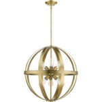 49646-01 6 Light Antique Brass Pendant Chandelier-Lighting LumensChandeliers