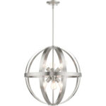 49646-91 6 Light Brushed Nickel Pendant Chandelier-Lighting LumensChandeliers