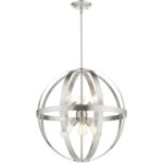 49646-91 6 Light Brushed Nickel Pendant Chandelier-Lighting LumensChandeliers