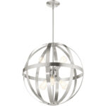 49646-91 6 Light Brushed Nickel Pendant Chandelier-Lighting LumensChandeliers