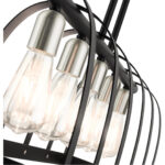 49649-14 5 Light Textured Black Linear Chandelier-Lighting LumensChandeliers