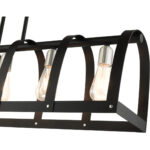 49649-14 5 Light Textured Black Linear Chandelier-Lighting LumensChandeliers