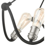 49733-14 4 Light Textured Black with Brushed Nickel Accents Chandelier-Lighting LumensChandeliers