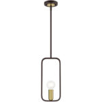 49741-07 1 Light Bronze with Antique Brass Accents Pendant-Lighting LumensPendant Lights