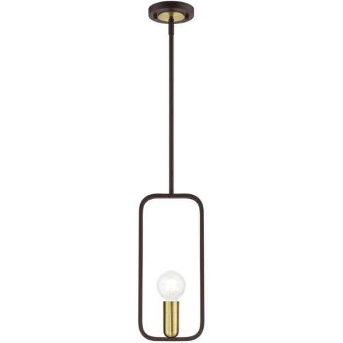 49741-07 1 Light Bronze with Antique Brass Accents Pendant-Lighting LumensPendant Lights