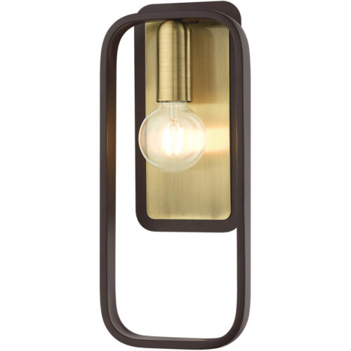 49742-07 1 Light Bronze with Antique Brass Accents ADA Single Sconce-Lighting LumensWall Sconces