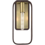 49742-07 1 Light Bronze with Antique Brass Accents ADA Single Sconce-Lighting LumensWall Sconces