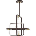 49745-07 6 Light Bronze with Antique Brass Accents Chandelier-Lighting LumensChandeliers