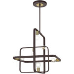 49745-07 6 Light Bronze with Antique Brass Accents Chandelier-Lighting LumensChandeliers