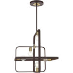 49745-07 6 Light Bronze with Antique Brass Accents Chandelier-Lighting LumensChandeliers