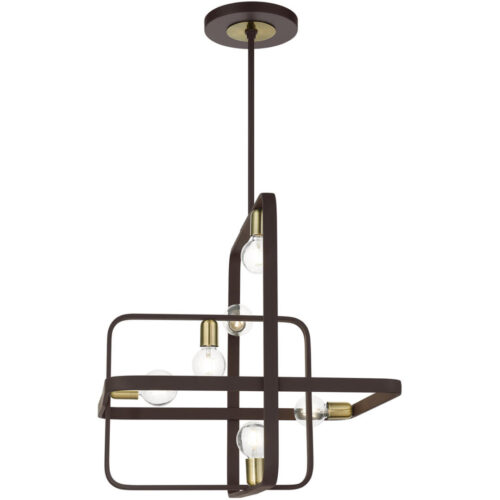 49745-07 6 Light Bronze with Antique Brass Accents Chandelier-Lighting LumensChandeliers