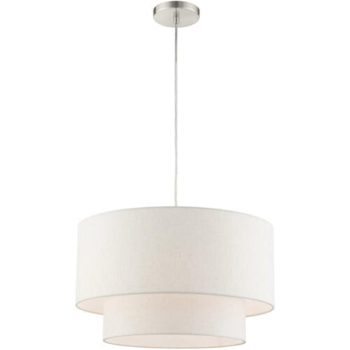 49803-91 3 Light Brushed Nickel Pendant-Lighting LumensPendant Lights