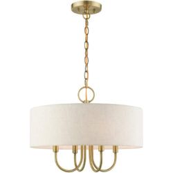 49804-01 4 Light Antique Brass Pendant Chandelier-Lighting LumensChandeliers