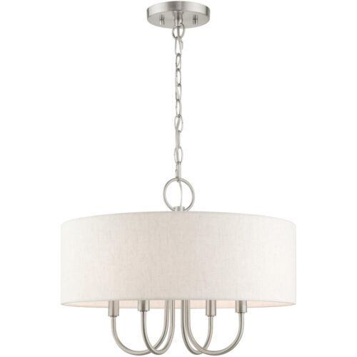 49804-91 4 Light Brushed Nickel Pendant Chandelier-Lighting LumensChandeliers