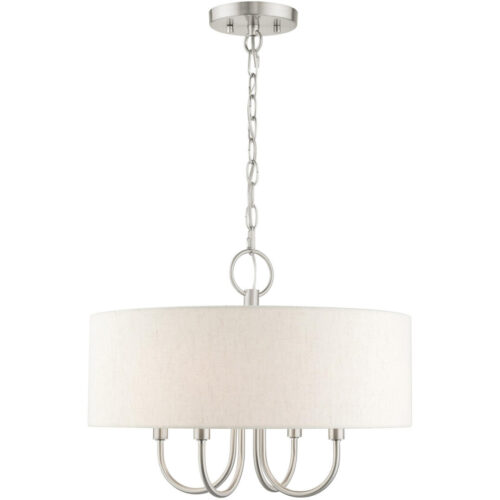 49804-91 4 Light Brushed Nickel Pendant Chandelier-Lighting LumensChandeliers