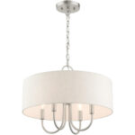 49804-91 4 Light Brushed Nickel Pendant Chandelier-Lighting LumensChandeliers