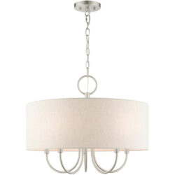 49805-91 5 Light Brushed Nickel Pendant Chandelier-Lighting LumensChandeliers