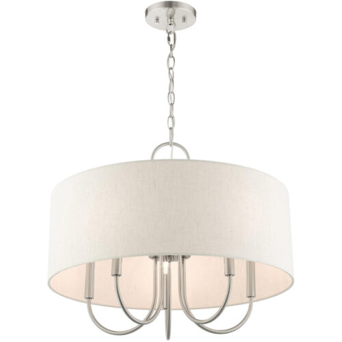 49805-91 5 Light Brushed Nickel Pendant Chandelier-Lighting LumensChandeliers