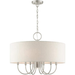 49806-91 7 Light Brushed Nickel Pendant Chandelier-Lighting LumensChandeliers