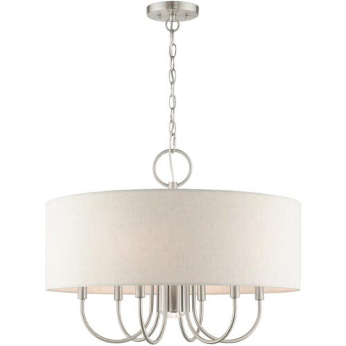 49806-91 7 Light Brushed Nickel Pendant Chandelier-Lighting LumensChandeliers