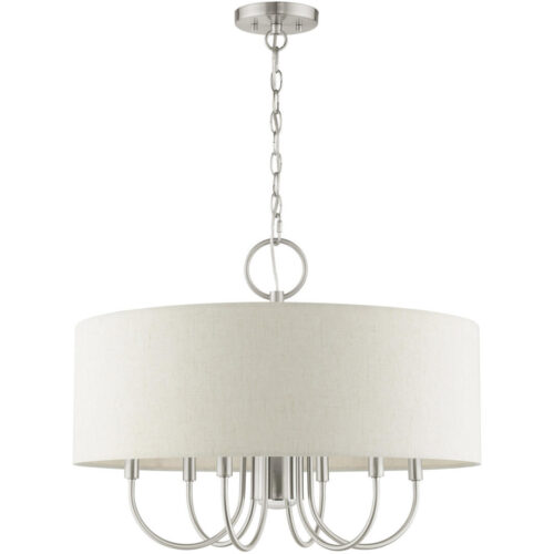 49806-91 7 Light Brushed Nickel Pendant Chandelier-Lighting LumensChandeliers