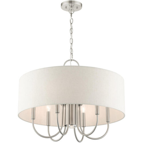 49806-91 7 Light Brushed Nickel Pendant Chandelier-Lighting LumensChandeliers